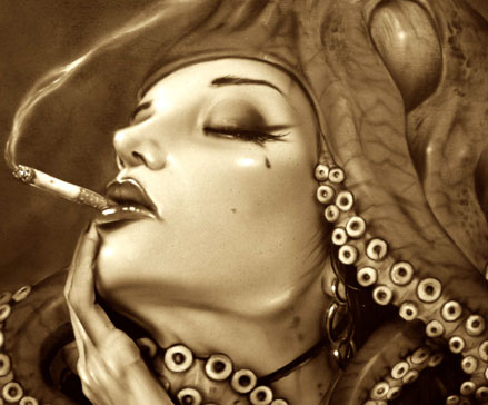 NEW VIVEROS PAINTING ‘OCTOPUSSY II’ For a special OAC Art On The Move Art Auction